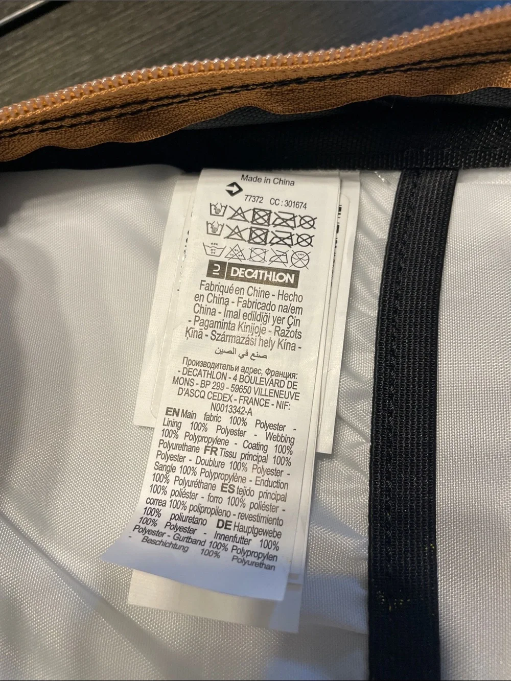 Quechua Black Backpack with Gray Straps
